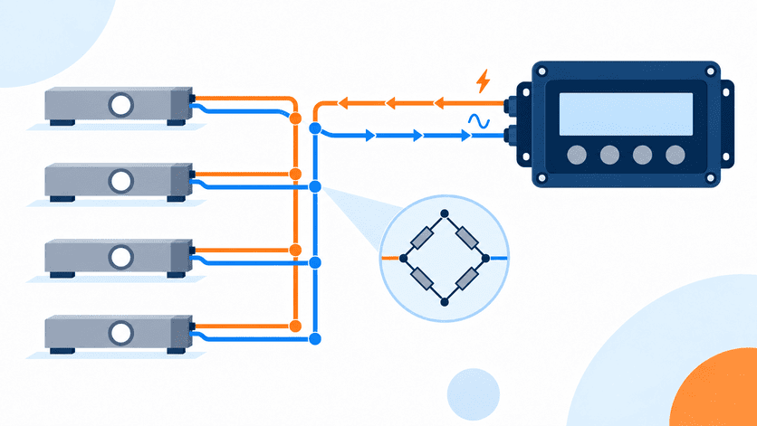 Electrical matching between load cells and indicator load cell wiring parallel connection with weighing indicator excitation voltage