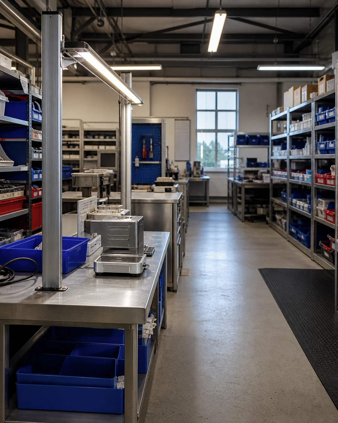AI-generated facility composition reference; not an authentic ANTORIS facility photograph
